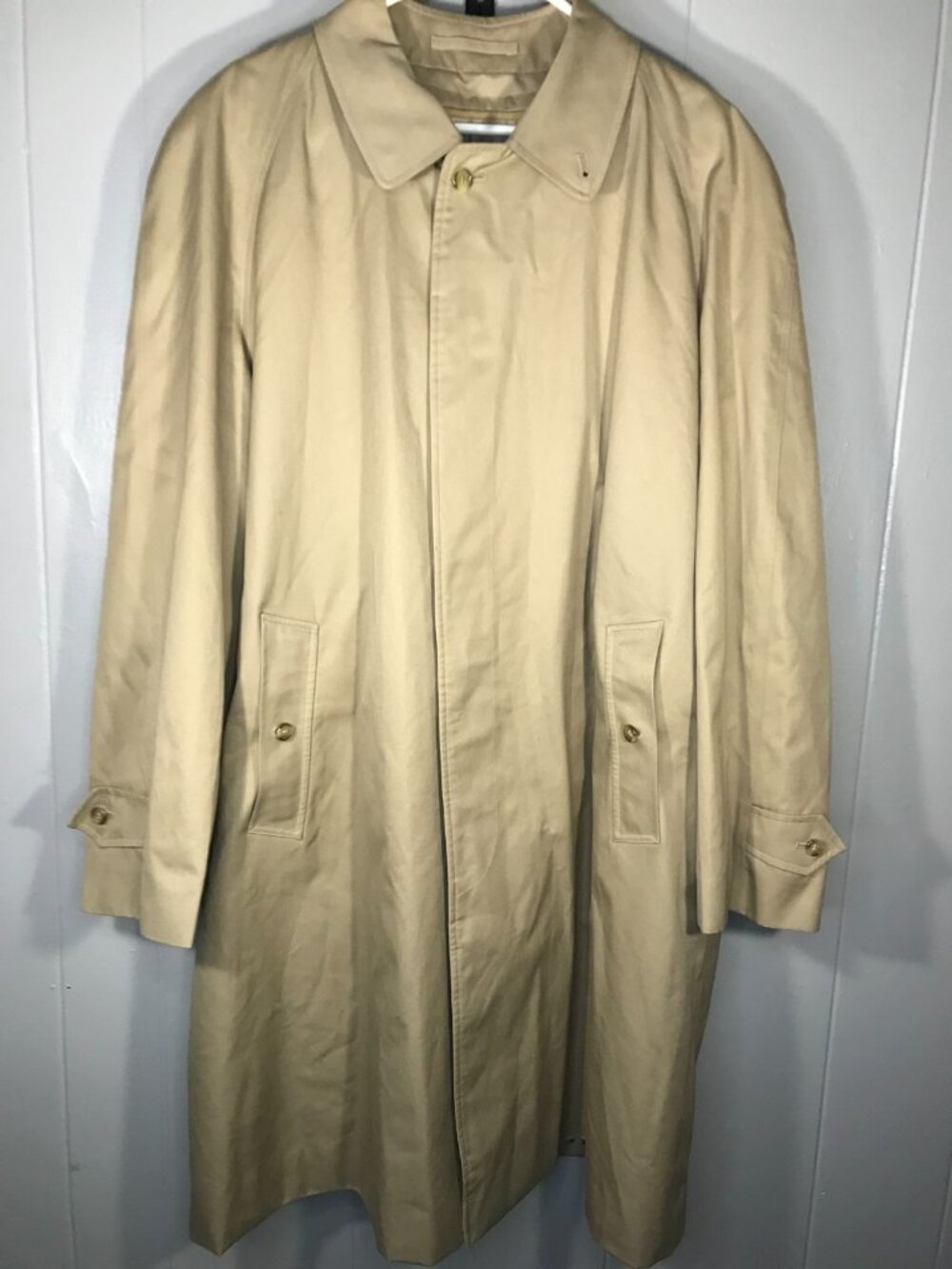 Vintage Burberry Nova Check Wool Lined Trench Coat Men 44 X-long Tan Luxury